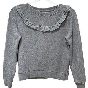 Hanna Andersson Gray Ruffle Sweatshirt In French Terry Size 12